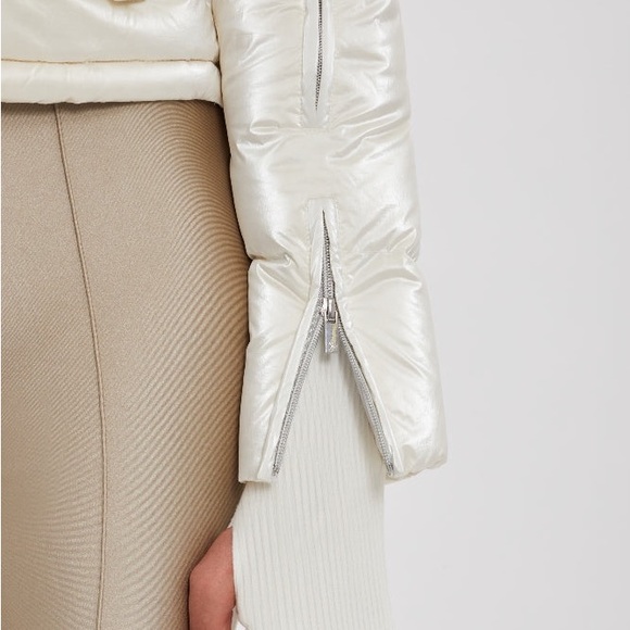 My Sunday Ski - CROPPED BOMBER SKI JACKET – SNOW SPARKLE WHITE - Picture 3 of 6